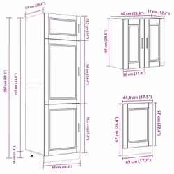 vidaXL 8 Piece Kitchen Cabinet Set Kalmar Old Wood Engineered Wood - artisan oak - Additional view 9
