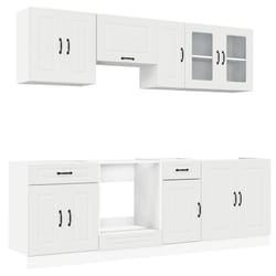 vidaXL 8 Piece Kitchen Cabinet Set Kalmar Grey Sonoma Engineered Wood - white