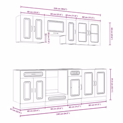 vidaXL 8 Piece Kitchen Cabinet Set Kalmar Grey Sonoma Engineered Wood - white - Additional view 8