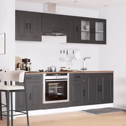 vidaXL 8 Piece Kitchen Cabinet Set Kalmar Grey Sonoma Engineered Wood - black