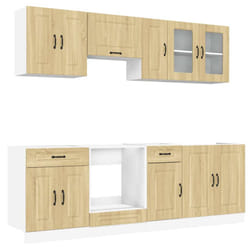 vidaXL 8 Piece Kitchen Cabinet Set Kalmar Grey Sonoma Engineered Wood - sonoma oak