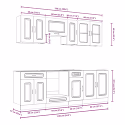 vidaXL 8 Piece Kitchen Cabinet Set Kalmar Grey Sonoma Engineered Wood - sonoma oak - Additional view 8