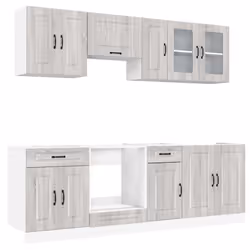 vidaXL 8 Piece Kitchen Cabinet Set Kalmar Grey Sonoma Engineered Wood - grey sonoma