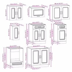 vidaXL 8 Piece Kitchen Cabinet Set Kalmar Grey Sonoma Engineered Wood - old wood - Additional view 7