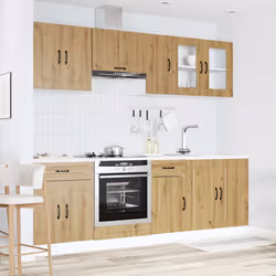 vidaXL 8 Piece Kitchen Cabinet Set Kalmar Grey Sonoma Engineered Wood - artisan oak