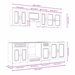 vidaXL 8 Piece Kitchen Cabinet Set Kalmar Grey Sonoma Engineered Wood - artisan oak - Additional view 8