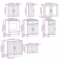 vidaXL 8 Piece Kitchen Cabinet Set Kalmar White Engineered Wood - artisan oak - Additional view 8