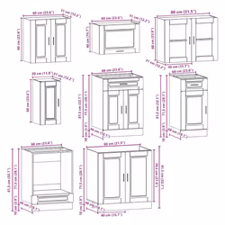 vidaXL Kitchen Cabinet Set 8 Piece Cupboard Storage Cabinet Engineered Wood - white - Additional view 7