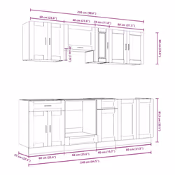 vidaXL Kitchen Cabinet Set 8 Piece Cupboard Storage Cabinet Engineered Wood - high gloss white - Additional view 8