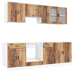 vidaXL Kitchen Cabinet Set 8 Piece Cupboard Storage Cabinet Engineered Wood - old wood