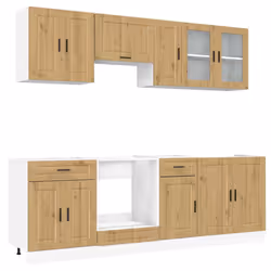 vidaXL Kitchen Cabinet Set 8 Piece Cupboard Storage Cabinet Engineered Wood - artisan oak