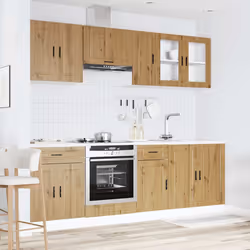 vidaXL Kitchen Cabinet Set 8 Piece Cupboard Storage Cabinet Engineered Wood - artisan oak
