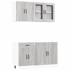 vidaXL 4 Piece Kitchen Cabinet Set Kalmar Black Engineered Wood - grey sonoma