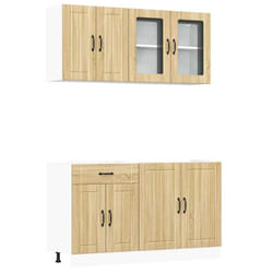 vidaXL 4 Piece Kitchen Cabinet Set Kalmar Grey Sonoma Engineered Wood - sonoma oak