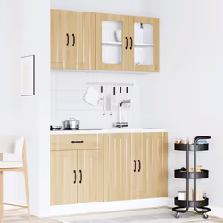vidaXL 4 Piece Kitchen Cabinet Set Kalmar Grey Sonoma Engineered Wood - sonoma oak