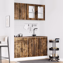 vidaXL 4 Piece Kitchen Cabinet Set Kalmar Grey Sonoma Engineered Wood - smoked oak