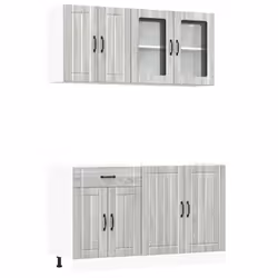 vidaXL 4 Piece Kitchen Cabinet Set Kalmar Grey Sonoma Engineered Wood - grey sonoma