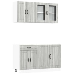 vidaXL 4 Piece Kitchen Cabinet Set Kalmar Grey Sonoma Engineered Wood - grey sonoma