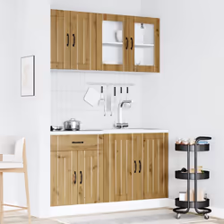 vidaXL 4 Piece Kitchen Cabinet Set Kalmar Grey Sonoma Engineered Wood - artisan oak