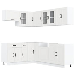 vidaXL 11 Piece Kitchen Cabinet Set Kalmar Smoked Oak Engineered Wood - white