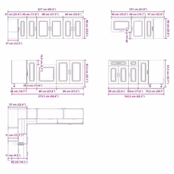 vidaXL 11 Piece Kitchen Cabinet Set Kalmar Smoked Oak Engineered Wood - high gloss white - Additional view 8