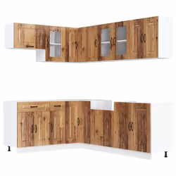 vidaXL 11 Piece Kitchen Cabinet Set Kalmar Smoked Oak Engineered Wood - old wood
