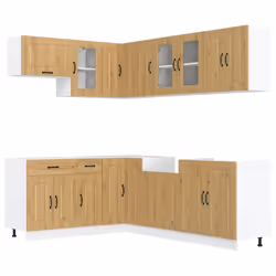 vidaXL 11 Piece Kitchen Cabinet Set Kalmar Smoked Oak Engineered Wood - artisan oak