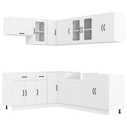 vidaXL Kitchen Cabinet Set 11 Piece Cupboard Storage Cabinet Engineered Wood - white