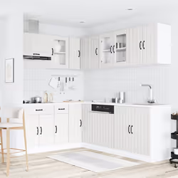 vidaXL Kitchen Cabinet Set 11 Piece Cupboard Storage Cabinet Engineered Wood - white
