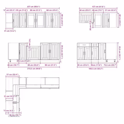 vidaXL Kitchen Cabinet Set 11 Piece Cupboard Storage Cabinet Engineered Wood - white - Additional view 8