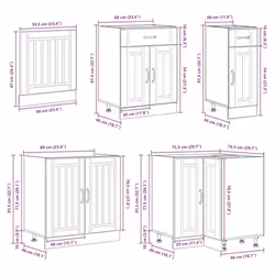 vidaXL Kitchen Cabinet Set 11 Piece Cupboard Storage Cabinet Engineered Wood - white - Additional view 9