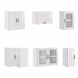 vidaXL Kitchen Cabinet Set 11 Piece Cupboard Storage Cabinet Engineered Wood - high gloss white - Additional view 4
