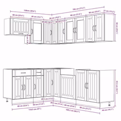vidaXL Kitchen Cabinet Set 11 Piece Cupboard Storage Cabinet Engineered Wood - sonoma oak - Additional view 7