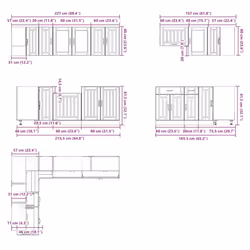 vidaXL Kitchen Cabinet Set 11 Piece Cupboard Storage Cabinet Engineered Wood - sonoma oak - Additional view 8