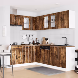 vidaXL Kitchen Cabinet Set 11 Piece Cupboard Storage Cabinet Engineered Wood - smoked oak