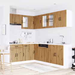 vidaXL Kitchen Cabinet Set 11 Piece Cupboard Storage Cabinet Engineered Wood - artisan oak