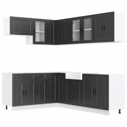 vidaXL 11 Piece Kitchen Cabinet Set Porto Brown Oak Engineered Wood - black