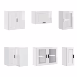 vidaXL 11 Piece Kitchen Cabinet Set Porto Brown Oak Engineered Wood - high gloss white - Additional view 4