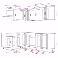 vidaXL 11 Piece Kitchen Cabinet Set Porto Brown Oak Engineered Wood - high gloss white - Additional view 7