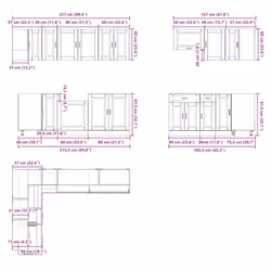 vidaXL 11 Piece Kitchen Cabinet Set Porto Brown Oak Engineered Wood - high gloss white - Additional view 8