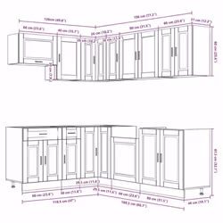 vidaXL 11 Piece Kitchen Cabinet Set Porto Brown Oak Engineered Wood - sonoma oak - Additional view 7