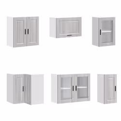 vidaXL 11 Piece Kitchen Cabinet Set Porto Brown Oak Engineered Wood - grey sonoma - Additional view 4