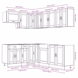vidaXL 11 Piece Kitchen Cabinet Set Porto Brown Oak Engineered Wood - grey sonoma - Additional view 7