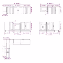 vidaXL 11 Piece Kitchen Cabinet Set Porto Brown Oak Engineered Wood - grey sonoma - Additional view 8