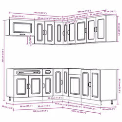 vidaXL 11 Piece Kitchen Cabinet Set Kalmar Concrete Grey Engineered Wood - sonoma oak - Additional view 10