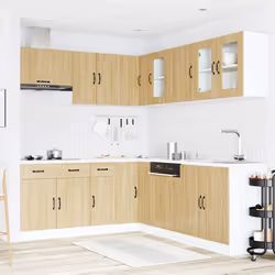 vidaXL 11 Piece Kitchen Cabinet Set Kalmar Concrete Grey Engineered Wood - sonoma oak - Additional view 2
