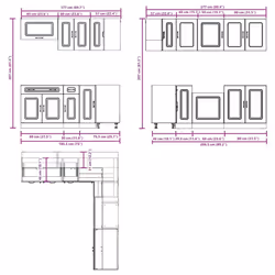 vidaXL 11 Piece Kitchen Cabinet Set Kalmar Concrete Grey Engineered Wood - smoked oak