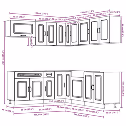vidaXL 11 Piece Kitchen Cabinet Set Kalmar Concrete Grey Engineered Wood - grey sonoma - Additional view 10