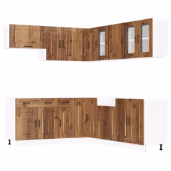 vidaXL 11 Piece Kitchen Cabinet Set Kalmar Concrete Grey Engineered Wood - old wood