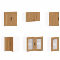 vidaXL 11 Piece Kitchen Cabinet Set Kalmar Concrete Grey Engineered Wood - artisian oak - Additional view 4